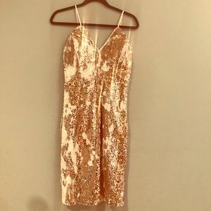 Bebe Blush Lace Dress XS18-818BL